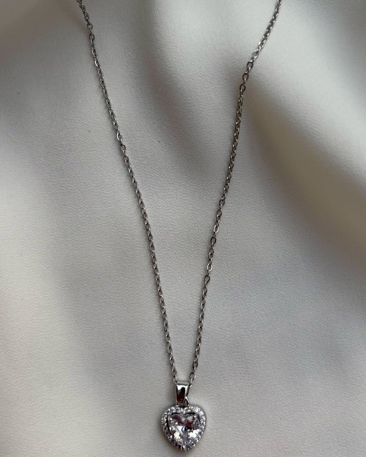 Minimal Kalpli Silver Kolye - Görsel 1